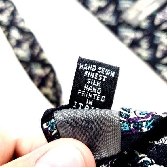 Robert Talbott Best Of Class Nordstrom Blue Purple Teal Print Geometric Silk Tie - Picture 5 of 7